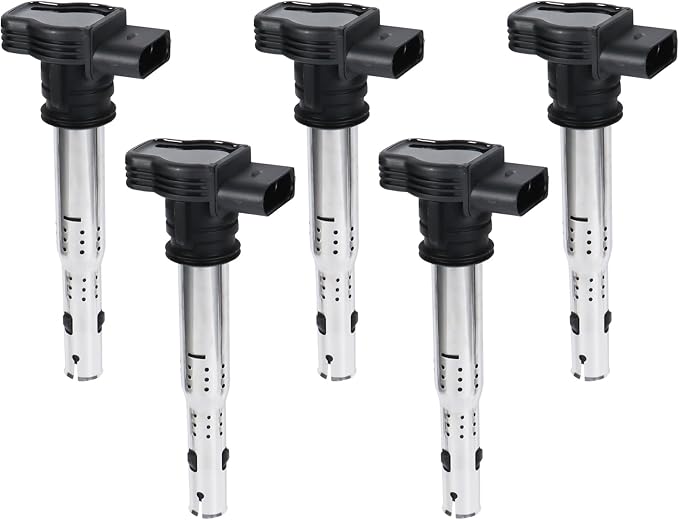 5PCS UF575 Ignition Coils Ignition Coils Pack Fits for Jetta 2005-2018, for Beetle 2006-2019, for Golf 2010-2014, for 2012-2013 TT RS Quattro, 2007-2014 Gallardo 2.5L 5.0L, Aftermarket Parts