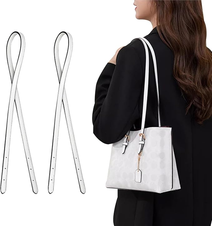 Jiesinlov 2 Pcs Bag Microfiber Leather Strap Replacement Shoulder Straps for Mollie 25 Tote Handbag(White)