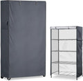 Waterproof Shelf Cover,600D Heavy Duty Dustproof Storage Wire Rack Covers,Outdoor Shelving Covers for Wire Shelves with Zipper 36''x18''x72'',Grey.