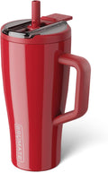 BrüMate Era Flip 30oz Tumbler with 100% Leakproof Covered Straw Lid | Hygienic Covered Straw | Insulated Stainless Steel Water Bottle with Handle | Cup Holder Friendly | BPA-Free (Maraschino)