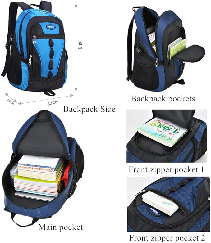 VIDOSCLA Teens Elementary School Backpack Casual Day pack Students Book Bags Outdoor Travel Knapsack Bags for Boys Girls