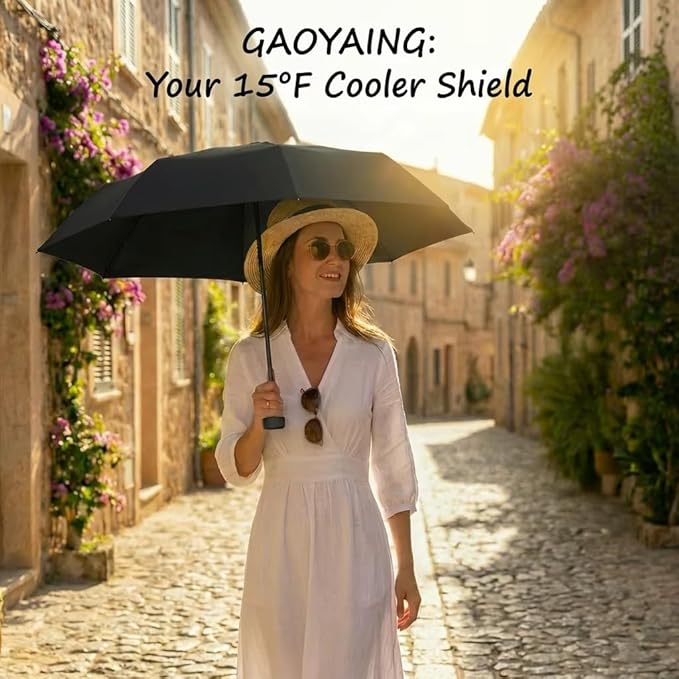 GAOYAING Compact Travel Umbrella with Case Sun&Rain Lightweight Small and Compact Suit for Pocket