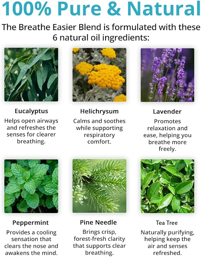 Wild Essentials Breathe Easier Essential Oil Blend 2 Pack – Roll-On & Aromatherapy Nasal Inhaler– Natural Relief for Congestion, Allergies & Clear Breathing