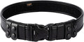 TACNEX 2" Duty Belt w/Hook Lining 4 Keepers 1.5" Reversible Inner Belt for Police Law Enforcement Security Plain Black