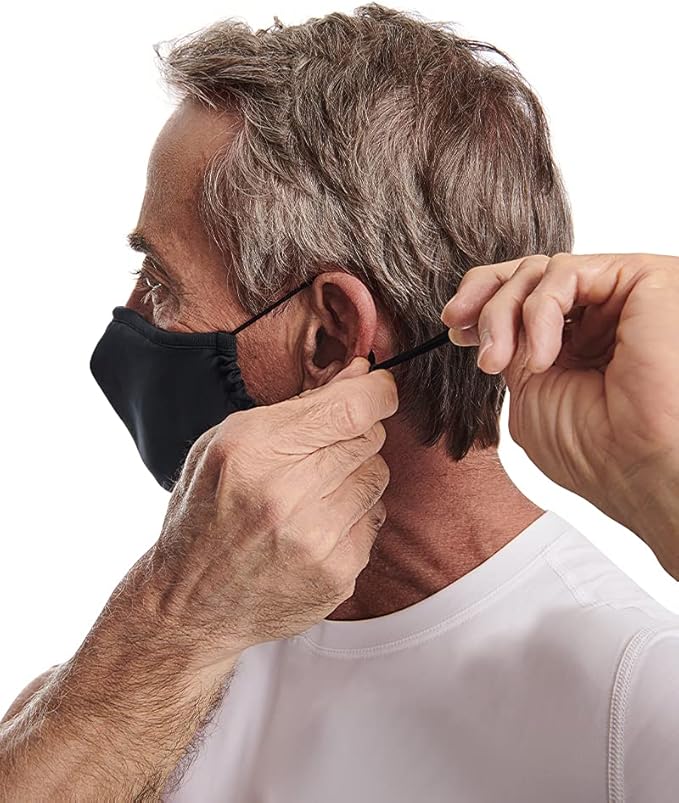 Tommie Copper Community Wear Face Masks I Double Lined, Copper Infused, Ear Straps & Nose Wire, Face Covering (Pack of 2)