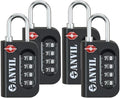 ANVIL TSA Approved Luggage Lock - 4 Digit Combination, 10,000 Combinations, Easy-Read Password Window, Travel Lock for Suitcases, Backpacks, Gym & Student Lockers, Baggage