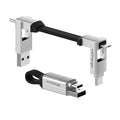 Rolling Square inCharge 6 - Keychain USB C Charger Cable, Lightning Cable and Micro-USB for Smartphone, Universal Cable Charger 6 in 1, USB Plug, 15W, White