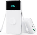 Portable Charger Power Bank 40800mAh with Built-in Cables,25W Fast Phone Charging Portable Battery Pack,5 Outputs Travel Essentials Outdoor External Battery for iPhone 17/16,Galaxy Android etc-White