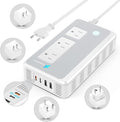 PD 65W Fasting Charging Voltage Converter US to Europe for Curling Iron and Hair Straighteners, Power Converter for European Travel Plug Adapter with Type C G A T for 200+ Countries