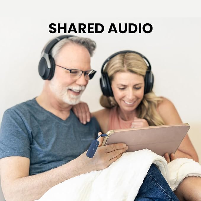 Avantree Relay & Clan N1 - Premium Airplane Bluetooth 5.3 Adapter & Active Noise-Canceling Wireless Earbuds for Music, Calls While Commuting with Hybrid ANC, Transparency Mode