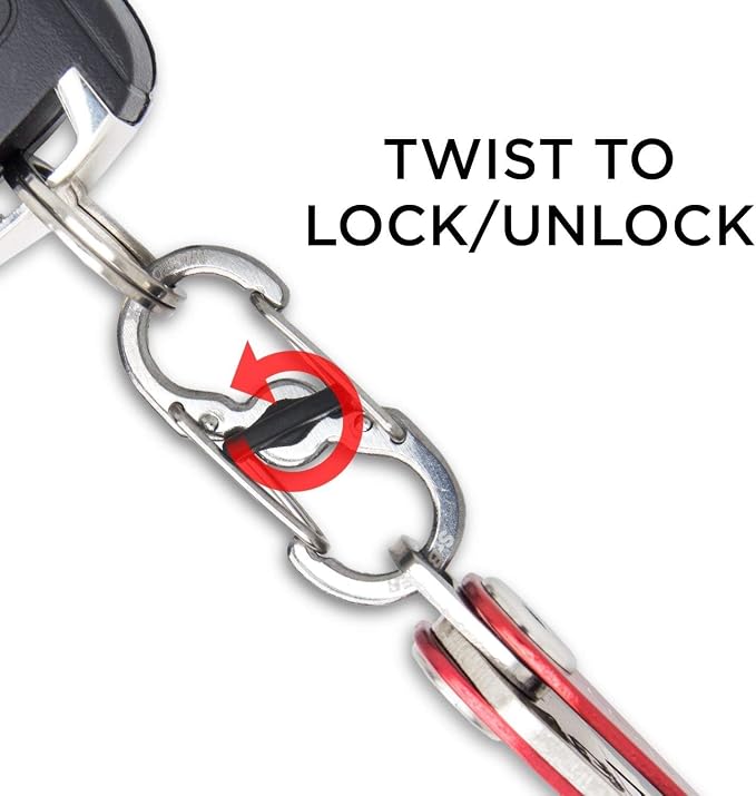 KeySmart Key Carabiners - Quick Release Dual and Mini Carabiners, Stay Organized w/Carabiner Keychains, Never Lose Your Keys