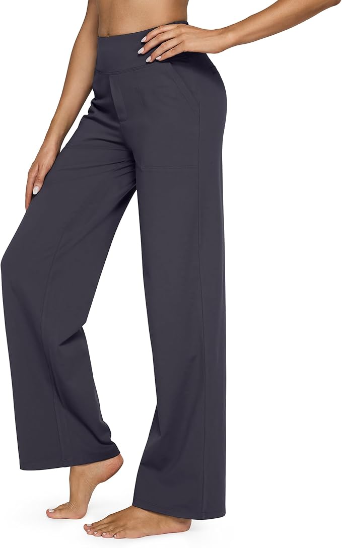 G4Free EverGoing Yoga Pants Women Wide Leg Pants with Pockets High Waist Stretch Dress Casual Sweatpants Petite/Regular/Tall