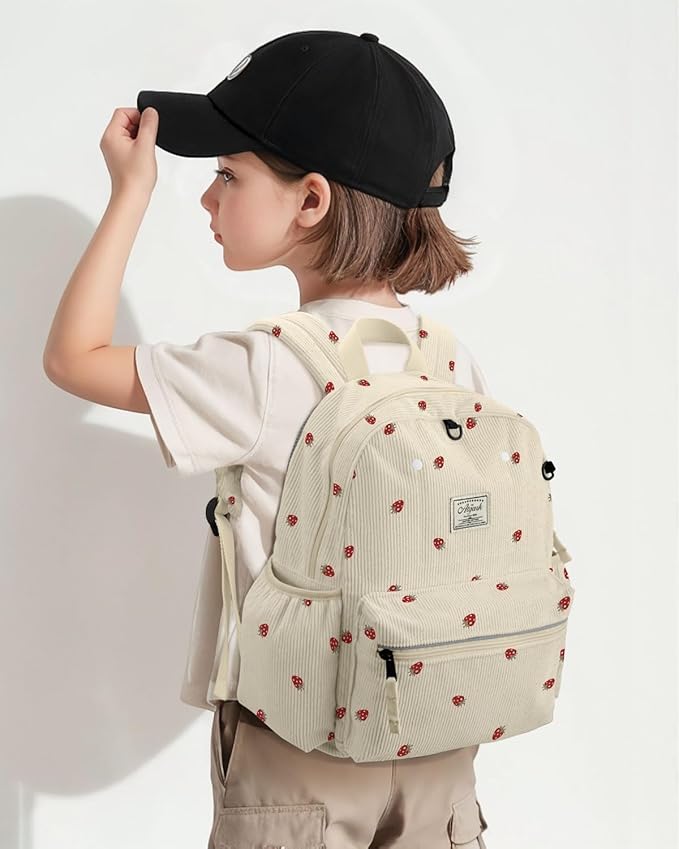 atgark Corduroy Toddler Backpack for Boys 2-5: Preschool Backpack for Boys Girls - Cute Kids Backpack for Boys 13.5" H Fit Folder