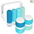Mrsdry Travel Size Toiletries 8 Pack, TSA Approved 3oz Silicone Squeeze Bottles & Cream Jars with Clear Travel Bag