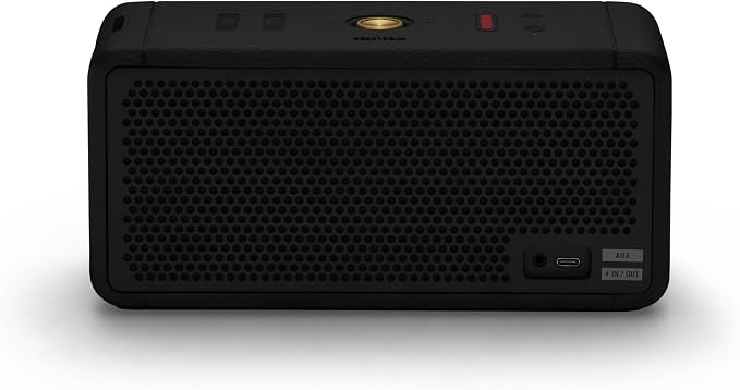 Marshall Middleton Portable Bluetooth Speaker - Rugged Waterproof/Dust-proof Design | Loud Stereo Sound, Deep Bass | Compact and Wireless for Travel and Outdoors - Black and Brass