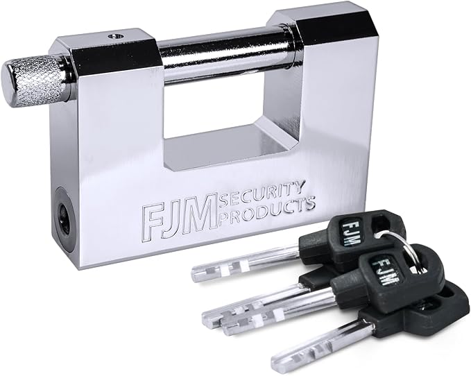 FJM Security SPSA80-KD 3-1/8" Triple Chrome Plated D-Shaped Security Padlock, Keyed Different