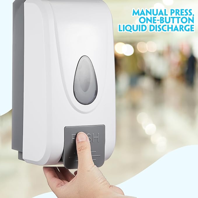 Blulu 1 Pack Manual Home Hand Sanitizer Dispenser with Stand and Drip Catcher and Refillable Bottle Stand Sanitizing Station for Restaurants, Schools, Churches