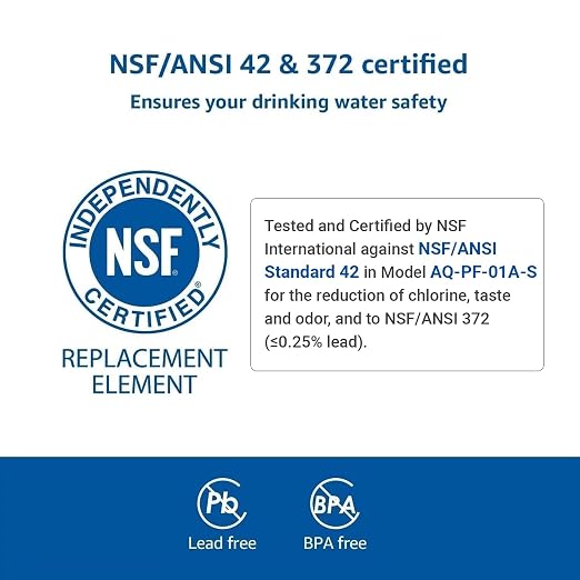 AQUA CREST PF-01A Water Filter Replacement for Waterdrop® Pitchers, Waterdrop® PF-01A Filter, Reduces Lead, PFAS, PFOA/PFOS, Chlorine, Last Up to 3 Months or 200 Gallons, 2 Pack