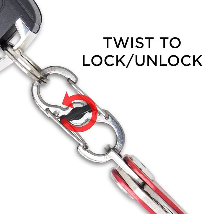KeySmart Key Carabiners - Quick Release Dual and Mini Carabiners, Stay Organized w/Carabiner Keychains, Never Lose Your Keys