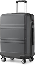 Kono 24 Inch Luggage Suitcase with Spinner Wheels TSA Lock Lightweight PC+ABS Hardside Medium Checked Luggage Durable Rolling Suitcase Grey