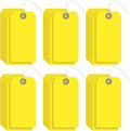 Sayglossy 1000 Pcs Blank Manila Shipping Tags with Wire 4 3/4" x 2 3/8" Bright Yellow Paper Hang Luggage Price Asset Gift Label Tags