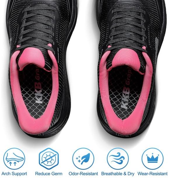 Non Slip Work Shoes Women Easy Slip Walking Shoes for Women Waterproof Sneakers for Restaurant Kitchen Nursing with Arch Fit Support Orthopedic