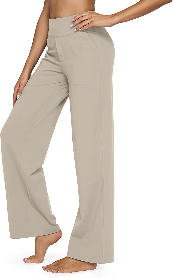 G4Free EverGoing Yoga Pants Women Wide Leg Pants with Pockets High Waist Stretch Dress Casual Sweatpants Petite/Regular/Tall