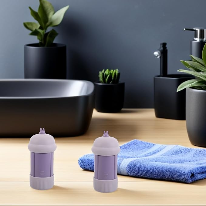 2pcs Portable Silicone Travel Bottles, 4-in-1 Leak-Proof Squeeze Containers Set, Liquid Toiletry Bottles for Travel, Camping, Gym, Daily Use 60ml