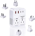 2000W Voltage Converter US to Europe for Hair Dryers, 7-in-1 220V to 110V Converter for European Travel with 3 AC/2 USBA/2 USBC Ports (PD20W)