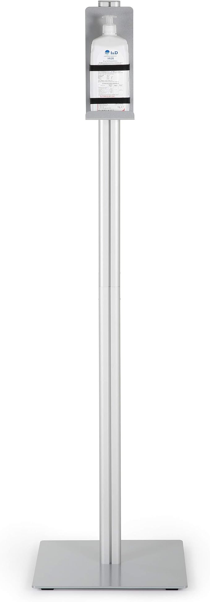 M&T Displays Floor Stand Universal Holder for Liquid/Lotion Soap or Hand Sanitizing Products, Medical Face Mask, Disposable Glove, Wipe, Facial Tissue