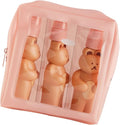 Naroote Bear Spray, Set of Cute Bear Look Delicate Bottles with Storage Bag Bathroom Sets Accessories Spray Bottle Bag Silicone Squeeze, Travel Bottles For Toiletries