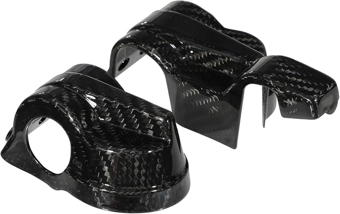 Funparts Carbon Fiber Fork Shoe Guards Shock Bottom Protector Cover for SX SXF XC XCF XCW EXC EXCF TPI SIX DAYS 150 250 300 350 450 2016-2022 Dirt Bike