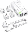BESTEK 220V to 110V Voltage Converter, 300W Step Down Power Converter with 3 AC Outlets & 4 USB Ports(PD20W), International Travel Voltage Transformer for US Appliances, UK/EU/AU/India Plug Adapters