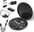 USB to USB-C Adapter, USB C Charging Cable Adapter Kit Contains Multiple OTG Adapters for USB Type C/USB A/USB C Male Cable/Micro USB, Equipped with SIM Extractor/SIM Slot/Phone Holder (Black)