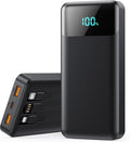 Portable Charger Power Bank 50800mAh with 3 Built-in Cables,25W PD Fast Phone Charging Portable Battery Pack,5 Outputs Travel Essentials Outdoor External Battery for iPhone 17/16/15,Galaxy Android etc
