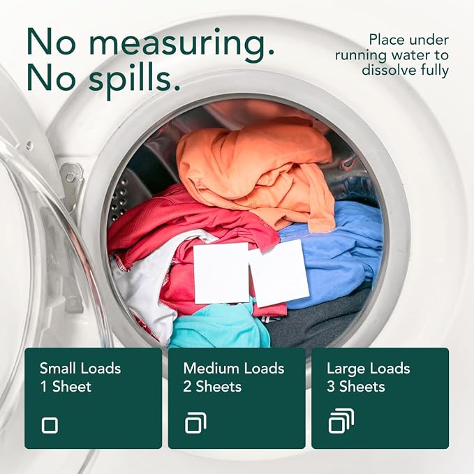 Kind Laundry Detergent Sheets – 60 Loads Ocean Breeze, EWG Verified, No Residue After Wash, Eco Plastic-Free Liquidless Laundry Soap, Non-Toxic Formula, for Sensitive Skin, Travel & Dorm Friendly