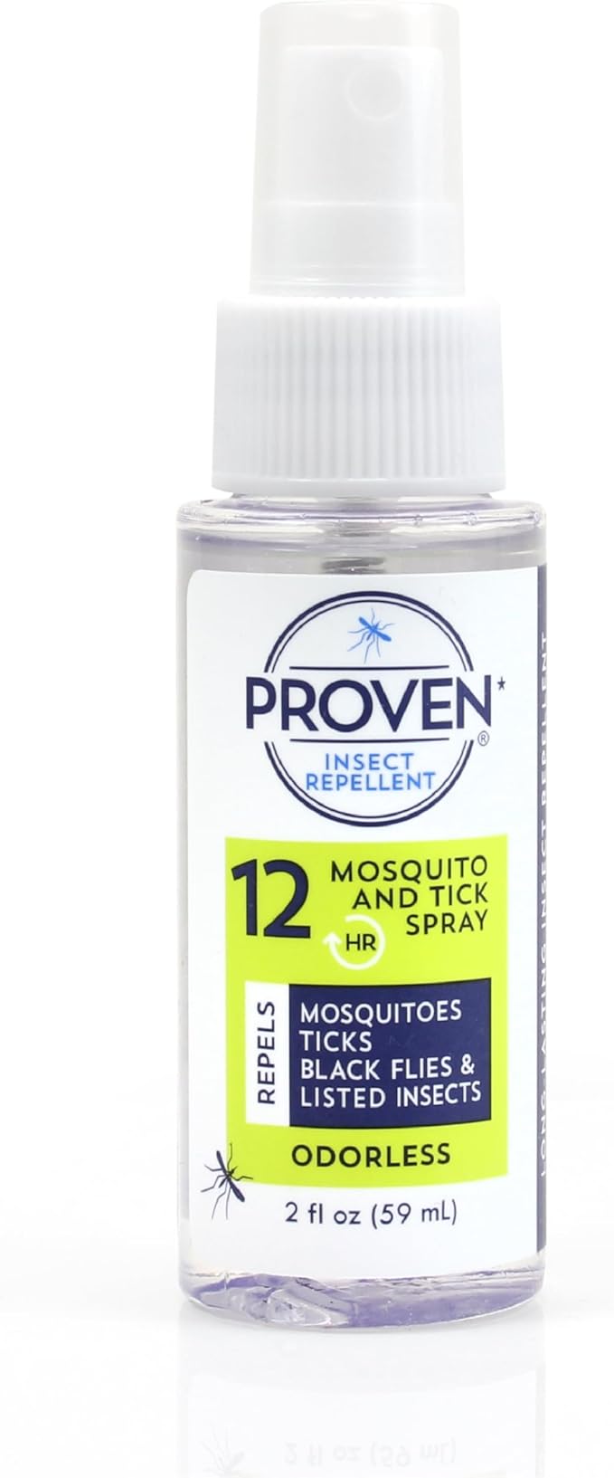 Proven Insect Repellent Spray, Keep Mosquitoes, Ticks and Flies Off, DEET Alternative Repellent, Up to 14-Hour Protection, Great for Camping or Hiking, 2 Ounce, Odorless Spray