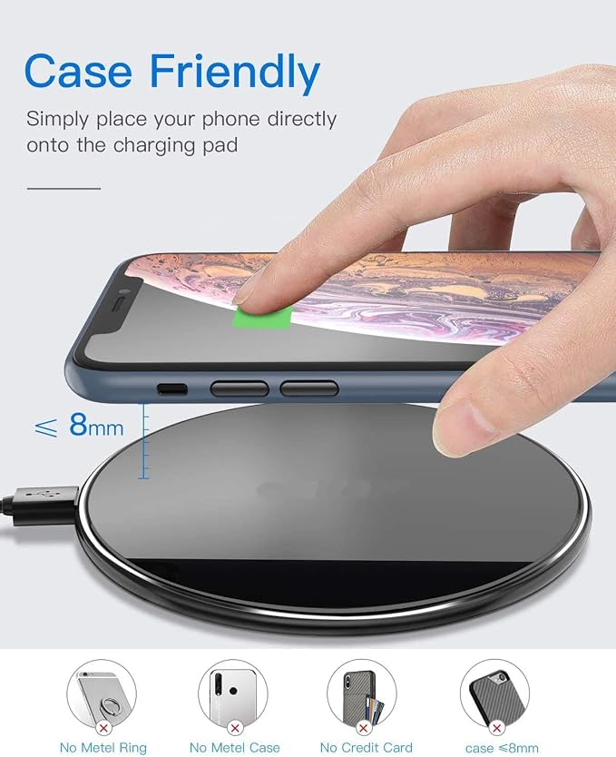 15W Wireless Charger Fast Charging Pad Compatible with ASUS Zenfone 10/11 Ultra, Slim Quick Charge