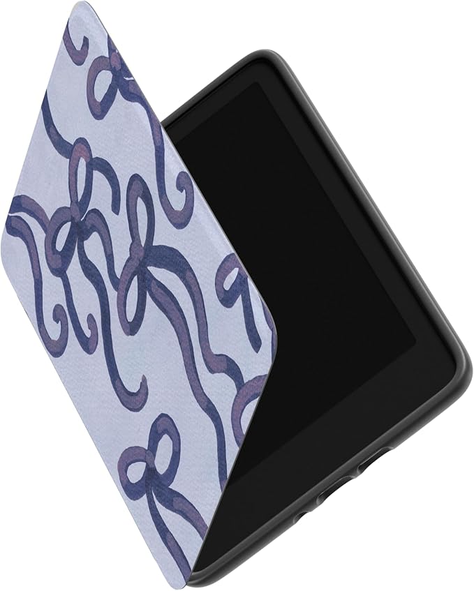 Casely Kindle Case | Love Me Knot | Blue Bow | Compatible with 7” Kindle Colorsoft and 7” Kindle Paperwhite (12th Gen 2024 Models)