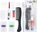 50 Sets Personal Hygiene Kit Bulk, Disposable Toothbrushes with Toothpaste Floss Comb Soap Cover Shampoo Body Wash and Vanity Kit, Toiletry Kits Homeless Supplies Bulk for Women,Men,Travel,Homeless
