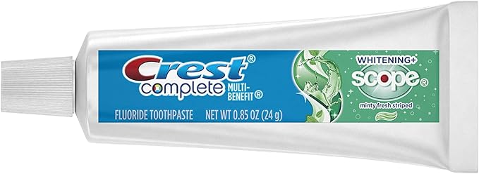 Crest Complete Whitening Scope Minty Toothpaste, Travel Size 0.85 Oz, (24g) - Pack of 24