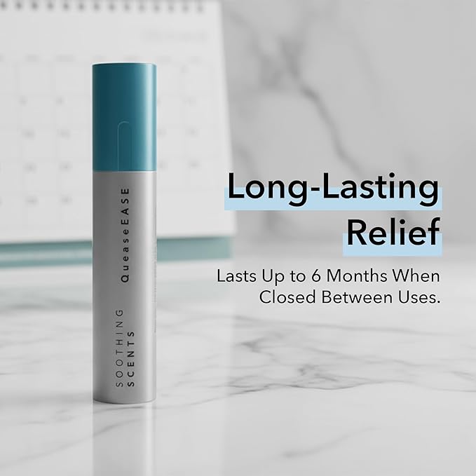 QueaseEASE Aromatic Nasal Inhaler for Nausea, Motion & Morning Sickness, GLP-1 Nausea, Chemo Queasiness, – Drug-Free Essential Oil Stick for Fast, Portable Relief from Queasy Moments