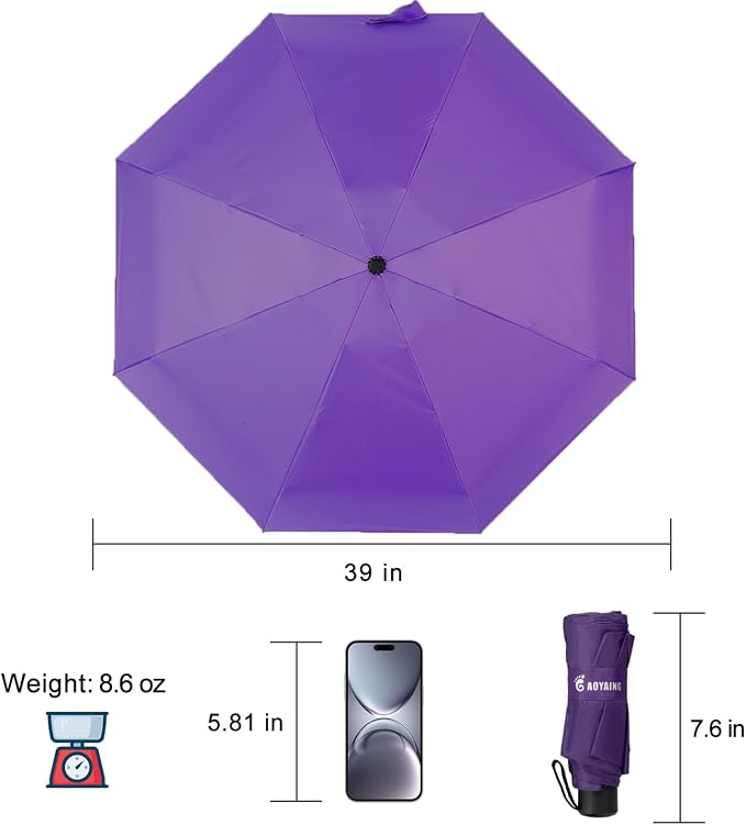 GAOYAING Compact Travel Umbrella with Case Sun&Rain Lightweight Small and Compact Suit for Pocket