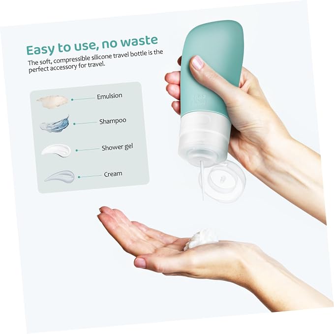 Travel Bottles Set 4pcs Silicone Squeeze Bottles for Toiletries Travel Containers Flap Lip Leakproof for Shampoo Body Wash