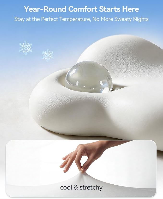 Cervical Neck Pillow for Sleeping, Memory Foam Pillows, Pure White | Ergonomic Contour Memory Foam, Neck Pain Relief, Side Back Stomach Sleepers, Cooling Pillowcase, Cloud-Soft Shoulder Support