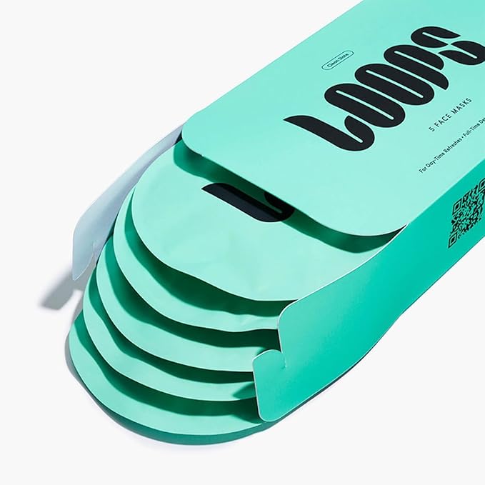 LOOPS CLEAN SLATE - Detoxifying Korean Hydrogel Face Masks - Detoxify, Cleanse, and Soothe - Deeply Purifying and Super Hydrating Radiant Skin Mask Face Mask Minimizes the Look of Pores 5pc