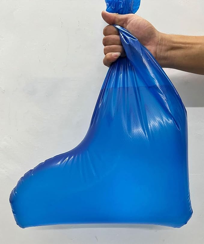 Fancystyle 10 Pairs Pack of 20 Disposable Thicker Boot and Shoe Covers 19 inch Tall Extra Large Resistant Water/Skid Resistant Blue (20)