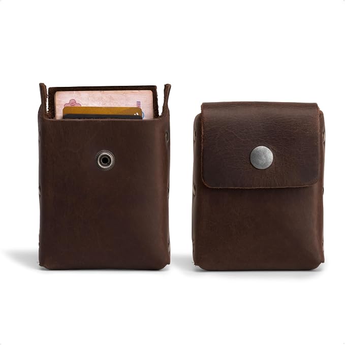 Hide & Drink, Waist Wallet, Holds Up to 20 Cards, Folded Bills & Coins, Charging Cables, Full Grain Leather, Handmade (Bourbon Brown)