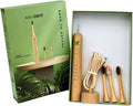 Rechargeable Bamboo Electric Tooth Brush, Brush with 3 Replacement Heads and Storage Case, Portable Oral Care, Durable Electric Design with Travel-Friendly Protective Holder