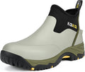 Kalkal Men's Rubber Boots, Waterproof Ankle Rain Boots, Insulated Working Booties with Comfortable Sports Sole, Outdoor Mud Boots for Yard Chore